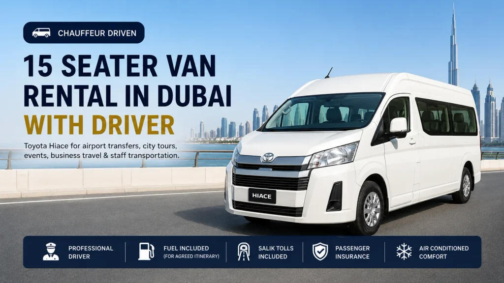 15 seater van rental in dubai