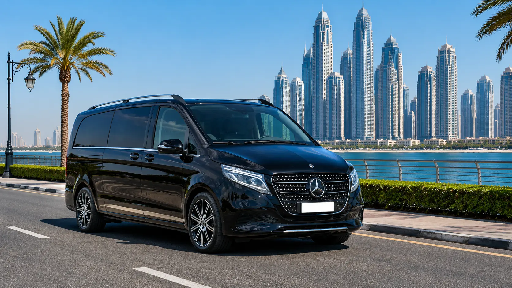 8 seater luxury mini van for rent in Dubai with driver